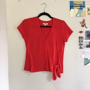 Bright poppy Madewell wrap top